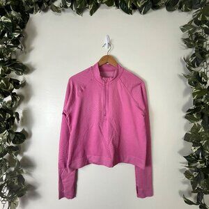 Lululemon Athletic Rest Less Cropped 1/2 Zip Pullover Pink Women’s Size 10